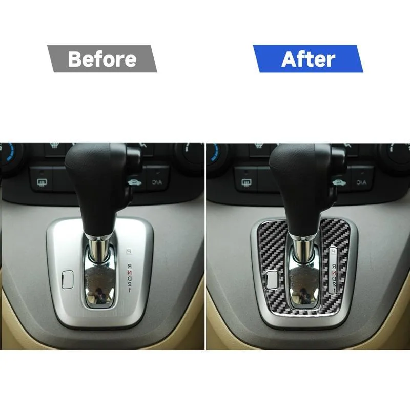 Carbon Fiber Car Gear Indicator Frame Decorative Sticker for Honda CRV 2007-2011,Right Drive