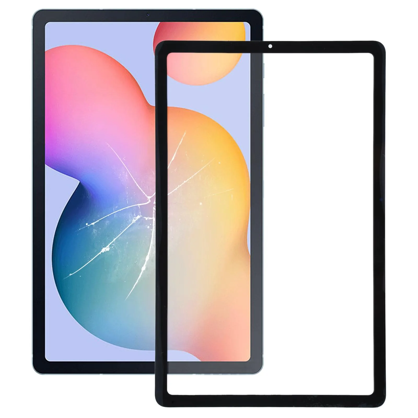 For Samsung Galaxy Tab S6 Lite SM-P610/P615 Front Screen Outer Glass Lens (Black)