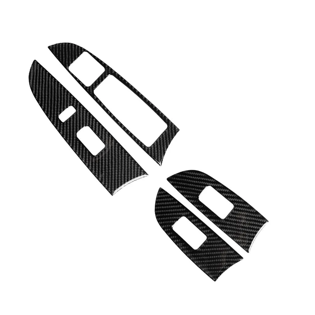 Car Carbon Fiber Window Glass Lift Decorative Sticker for Lexus IS250 300 350C 2006-2012, Right Drive
