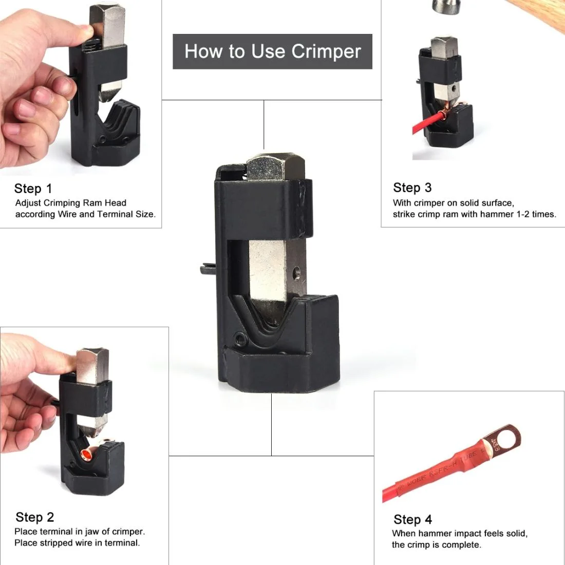 Car Battery Cable Hammer Crimper Hammer Lug Crimper Tool Pliers