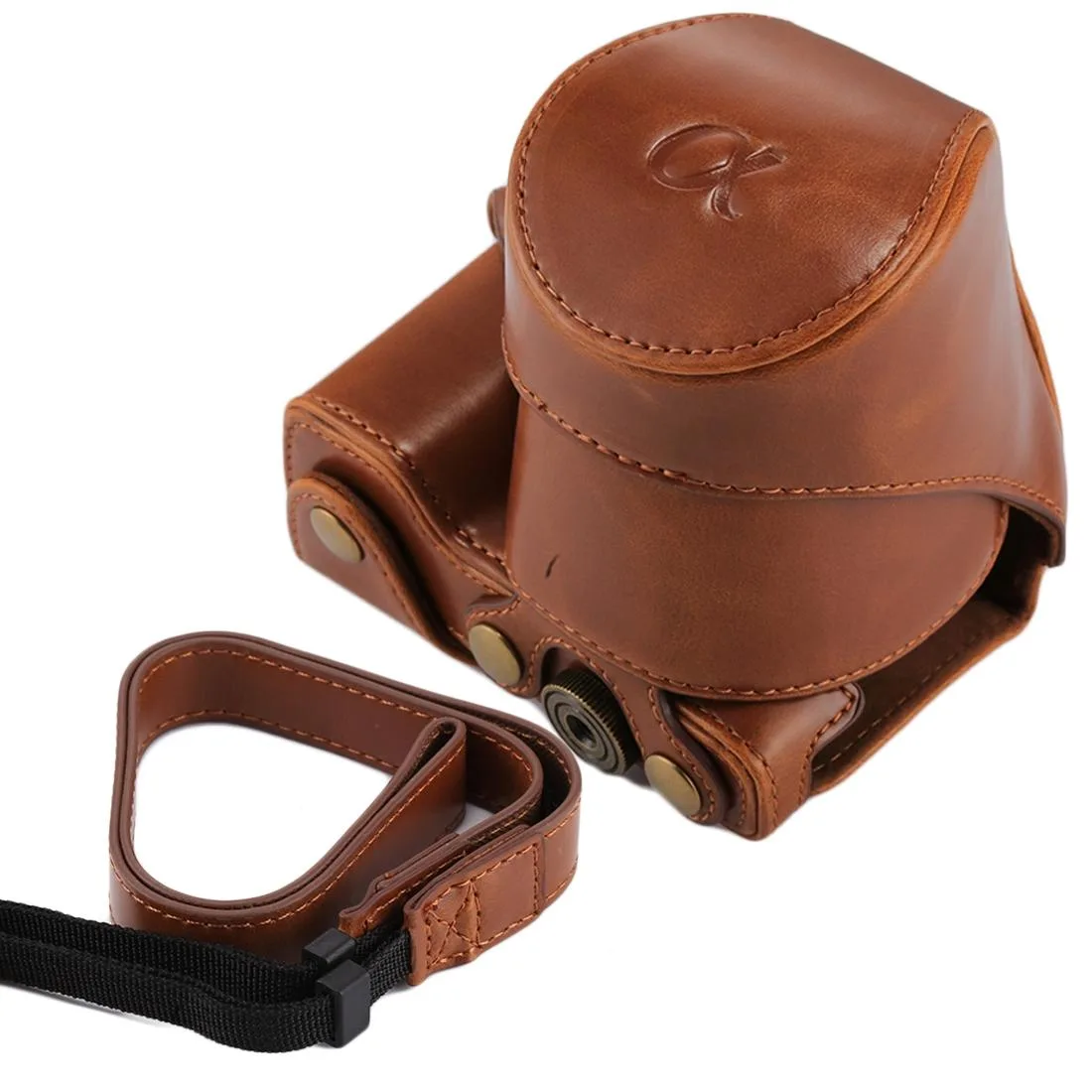 Full Body Camera PU Leather Case Bag with Strap for Sony NEX 5N / 5R / 5T (16-50mm / 18-55mm Lens)