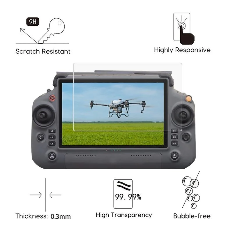 For DJI T40 Remote Control Explosion-proof Tempered Glass Drone RC Screen Film