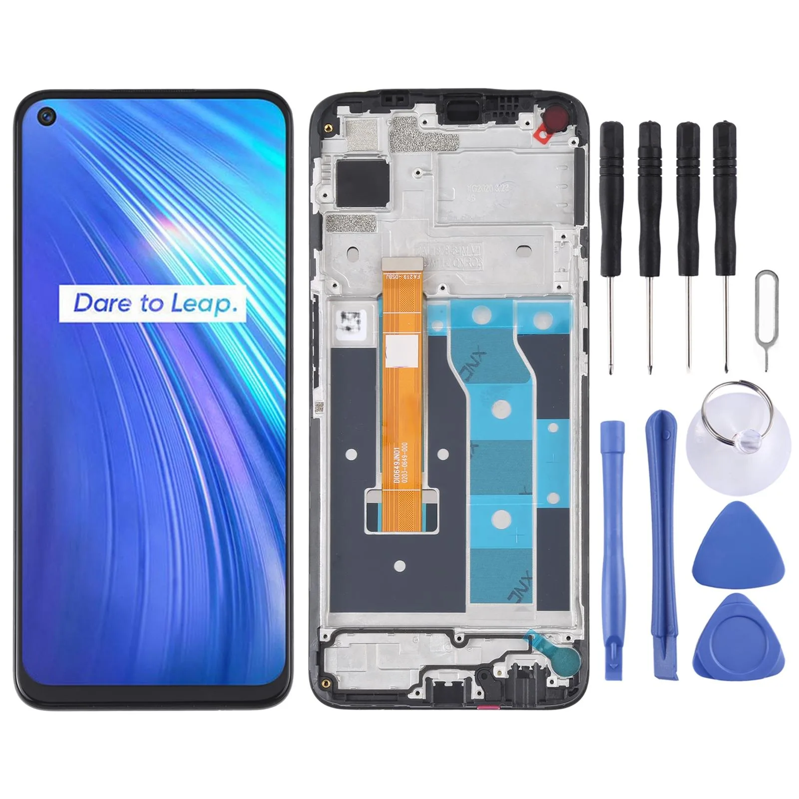 LCD Screen and Digitizer Full Assembly With Frame for OPPO Realme 6 RMX2001