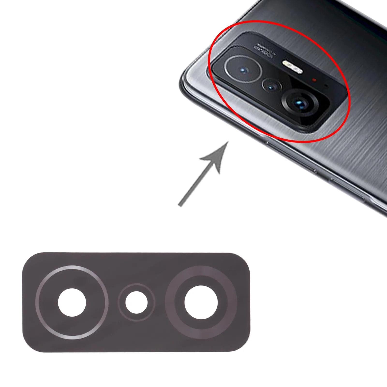 10 PCS Back Camera Lens for Xiaomi 11T Pro / 11T 21081111RG 2107113SG