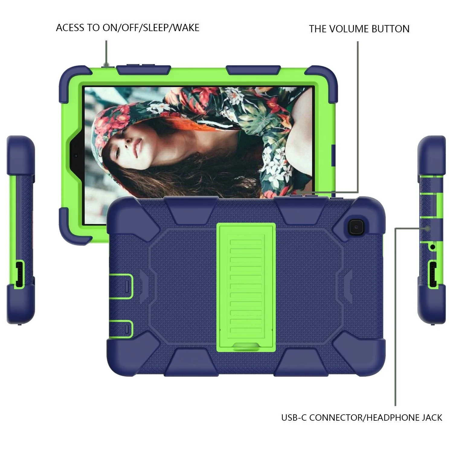 / T225 Two-Color Robot Shockproof Silicone + PC Protective Case with Holder
