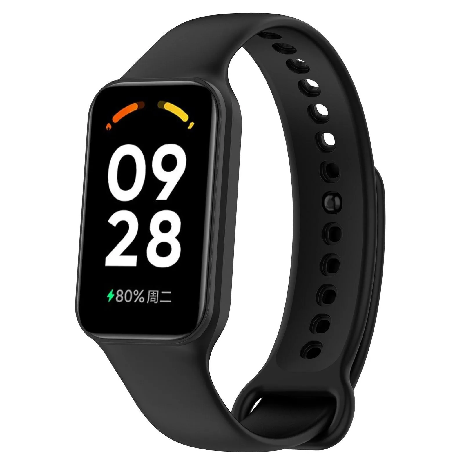 For Xiaomi Mi Band 8 Active Solid Color Integrated Silicone Watch Band