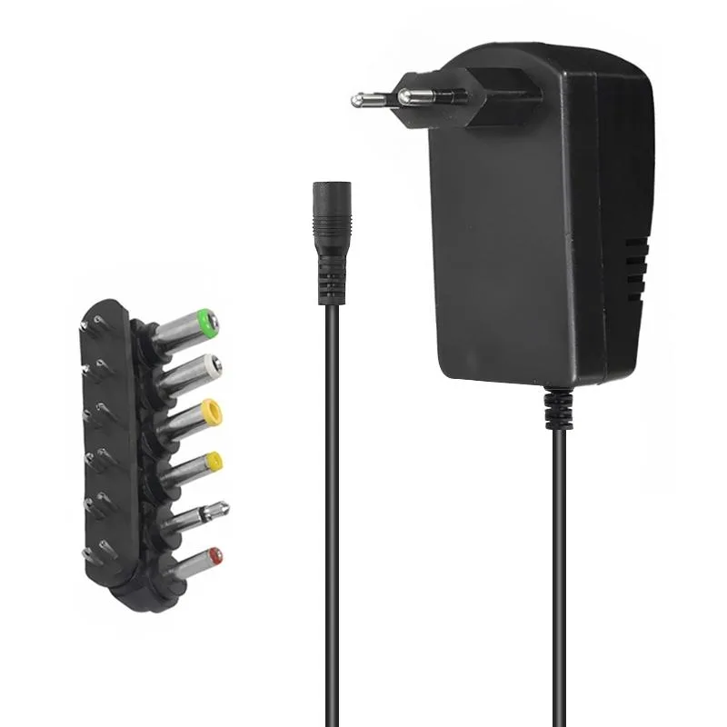 Voltage Adjustable Universal Power Adapter 110 220V to 12V 3V 4.5V 6V 7.5V 9V AC DC Adapter 3A Max 12 Volt Power Supply Adapter, EU Plug