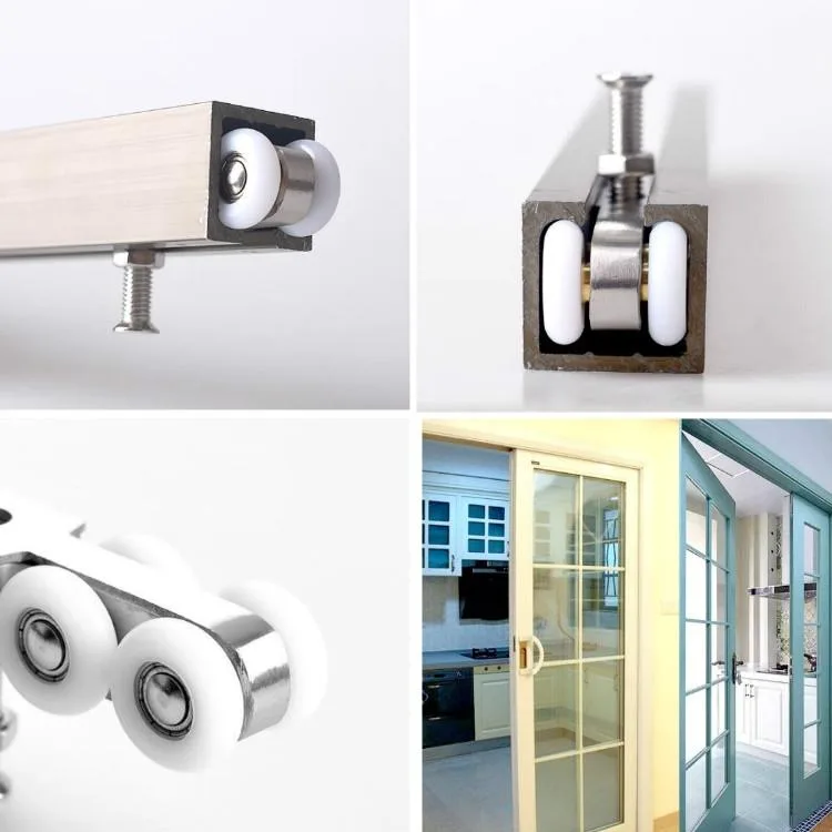 Stainless Steel Sliding Door Hanging Wheel Silent Smooth And Wear-Resistant Sliding Door Pulley Nylon Hanging Rail, Specification:8 Wheels