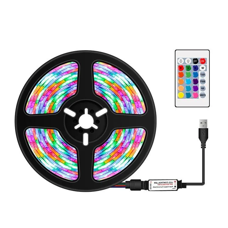 LED Light Strip 16 Color Remote Control RGB Light Belt USB Symphony Neon Decorative Soft Light Bar(Waterproof)