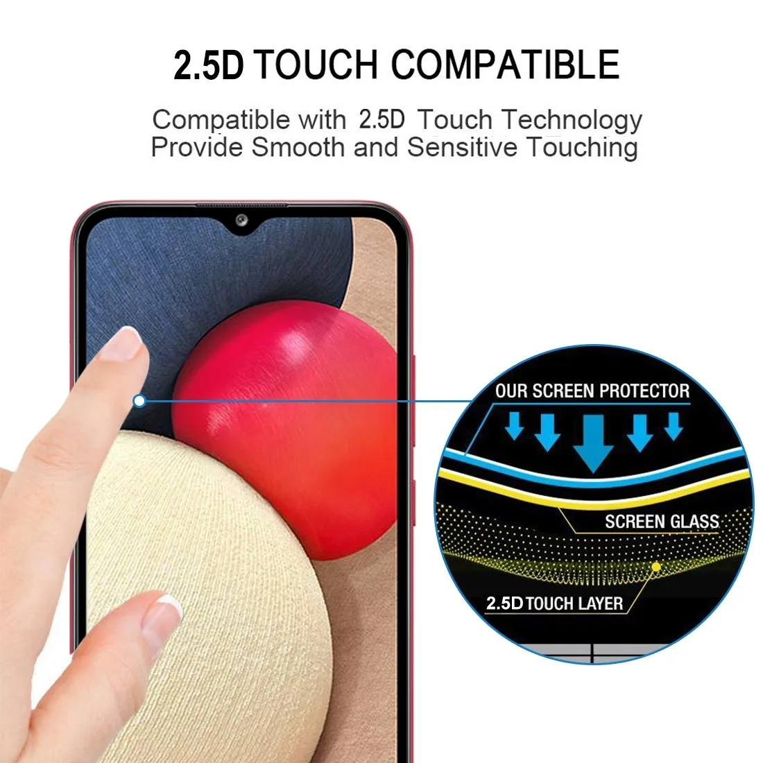 For Samsung Galaxy A02s Full Glue Full Screen Tempered Glass Film