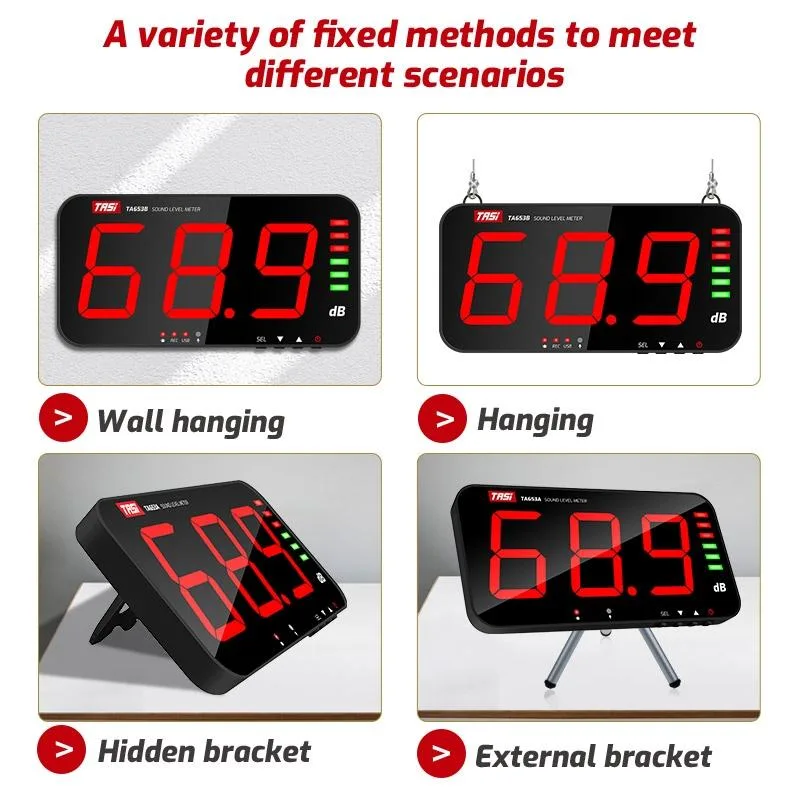 TASI TA653B Large-Screen Noise Meter Wall-Mounted Decibel Meter