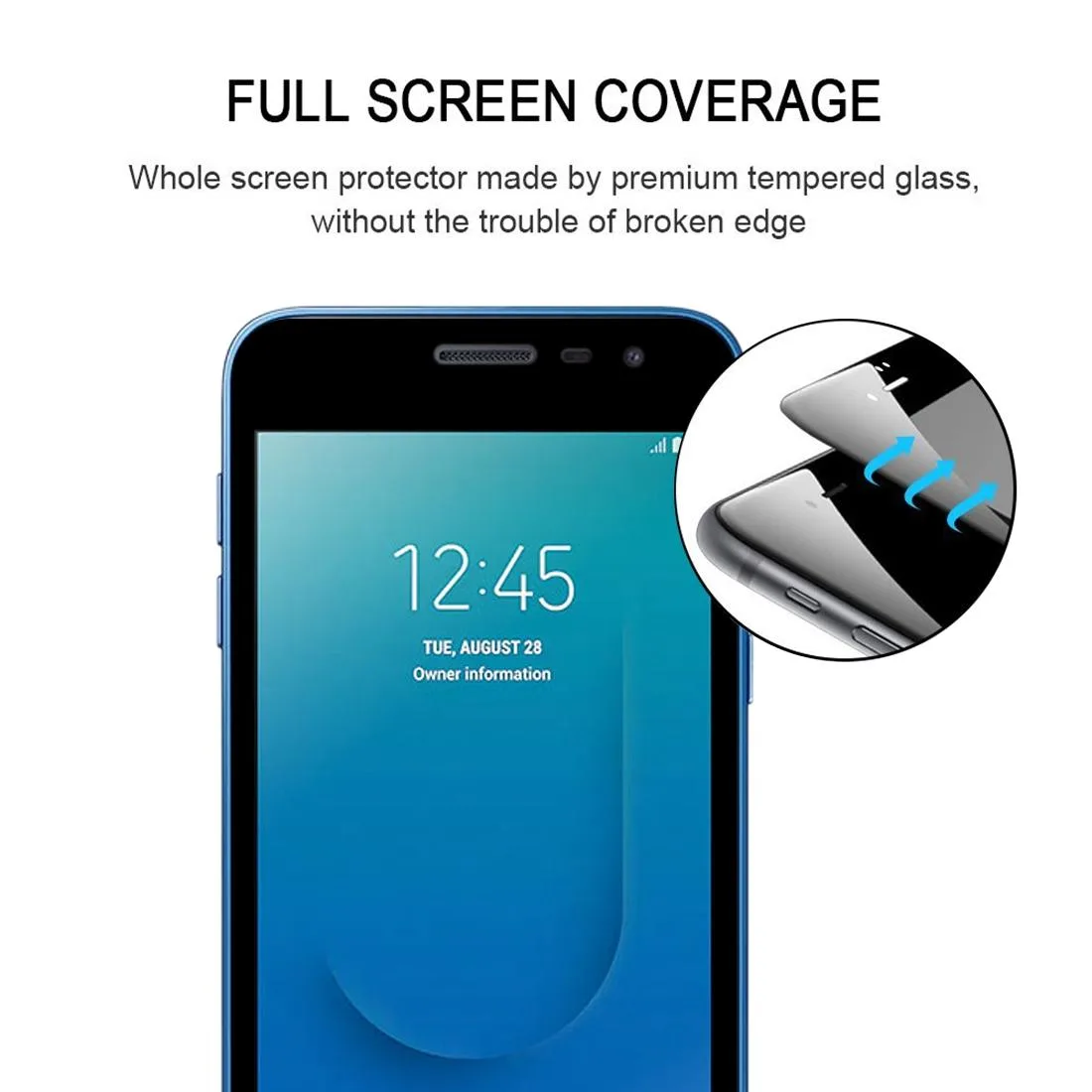 For Samsung Galaxy J2 Core 2020 Full Glue Full Screen Tempered Glass Film
