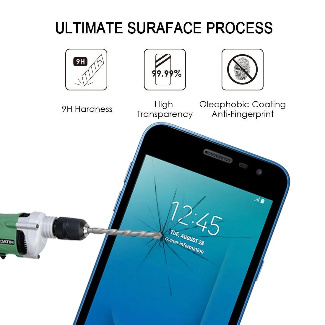 For Samsung Galaxy J2 Core 2020 Full Glue Full Screen Tempered Glass Film