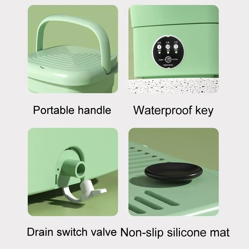 4.5L Mini Portable Folding Household Washing Machine Underwear Washer, Color: Fruit Green