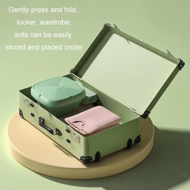 4.5L Mini Portable Folding Household Washing Machine Underwear Washer, Color: Fruit Green