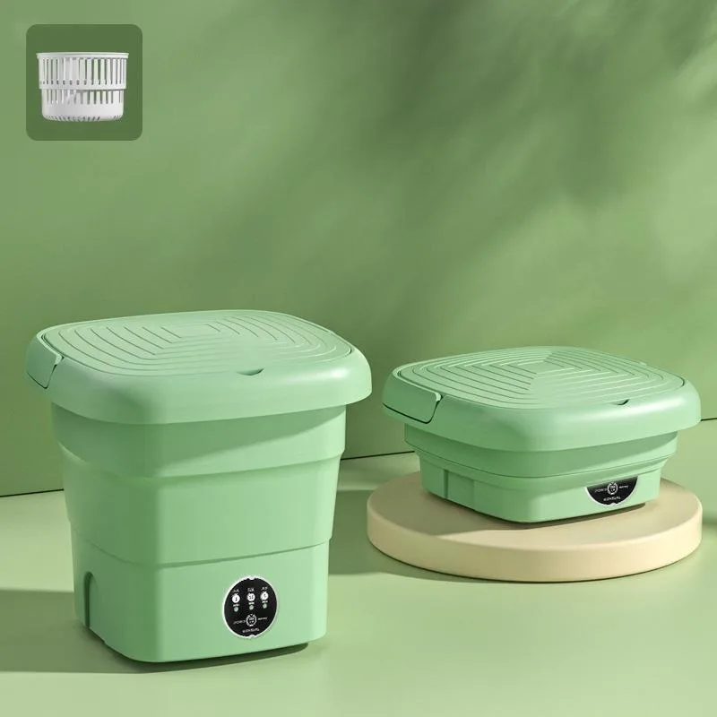 4.5L Mini Portable Folding Household Washing Machine Underwear Washer, Color: Fruit Green