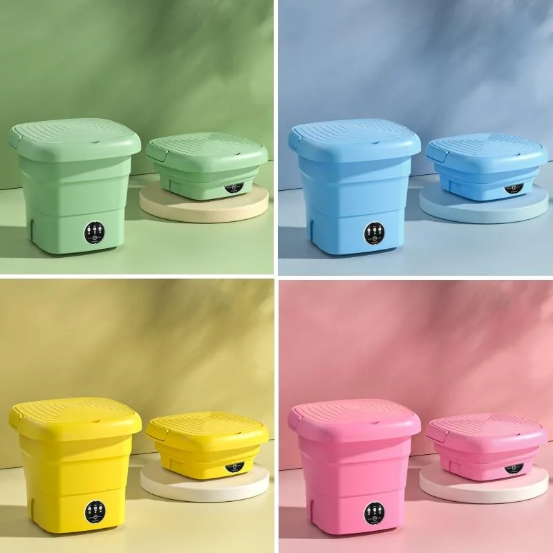 4.5L Mini Portable Folding Household Washing Machine Underwear Washer, Color: Fruit Green