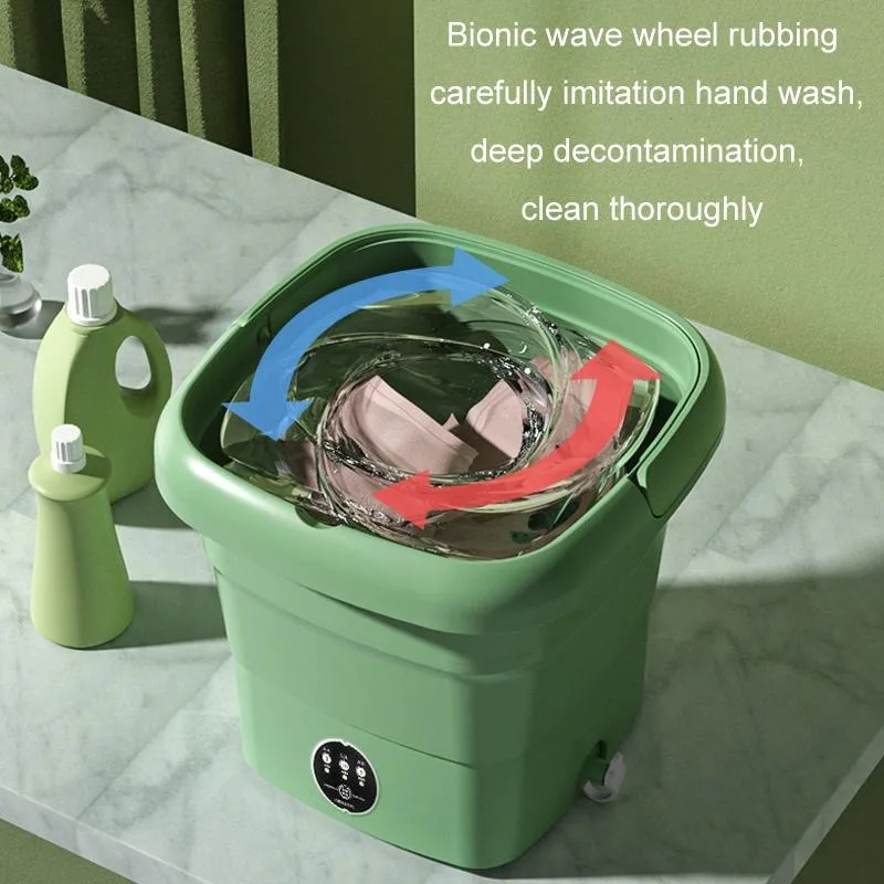 4.5L Mini Portable Folding Household Washing Machine Underwear Washer, Color: Fruit Green