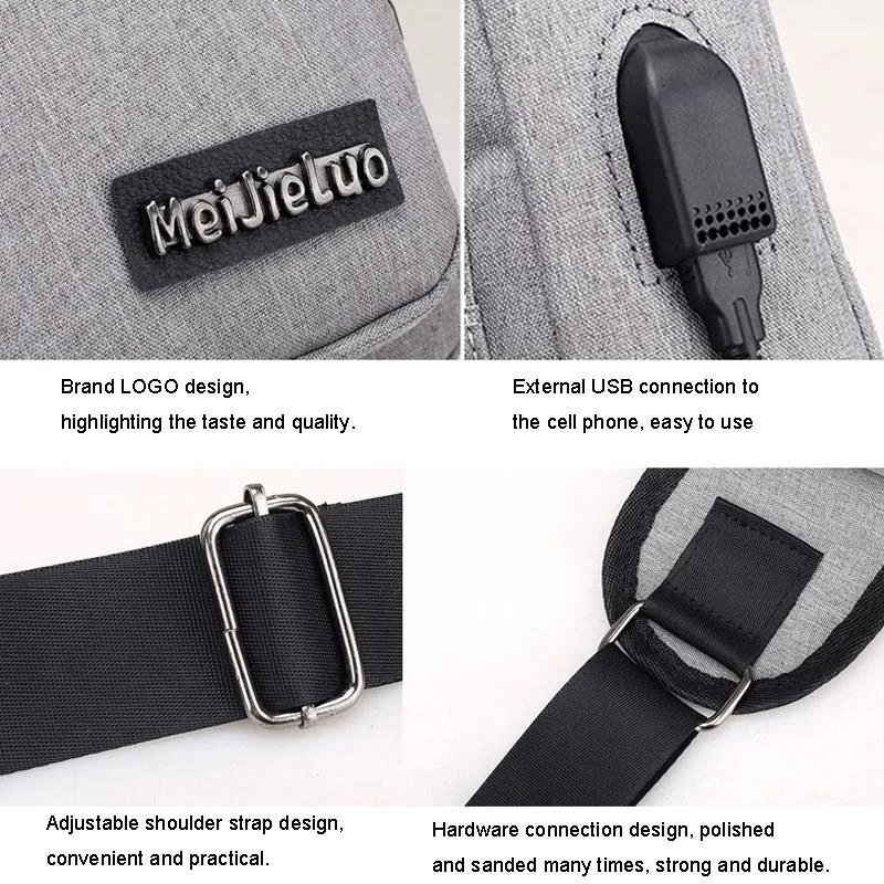 MeiJieLuo Simple Men Chest Bag Sports Youth Shoulder Crossbody Bag