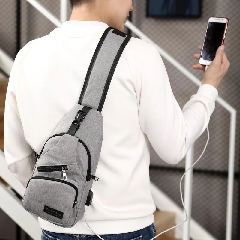 MeiJieLuo Simple Men Chest Bag Sports Youth Shoulder Crossbody Bag