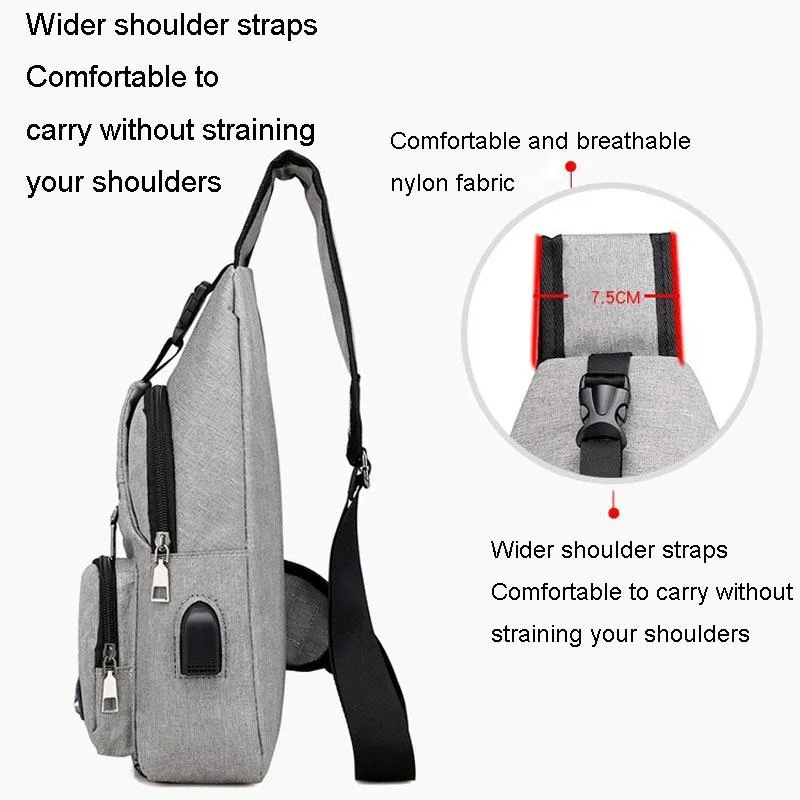 MeiJieLuo Simple Men Chest Bag Sports Youth Shoulder Crossbody Bag