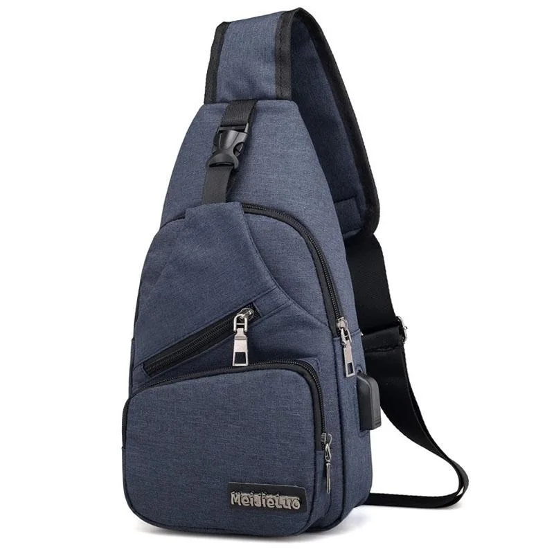 MeiJieLuo Simple Men Chest Bag Sports Youth Shoulder Crossbody Bag
