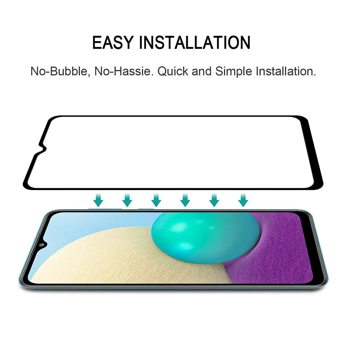 For Samsung Galaxy A02 Full Glue Full Screen Tempered Glass Film