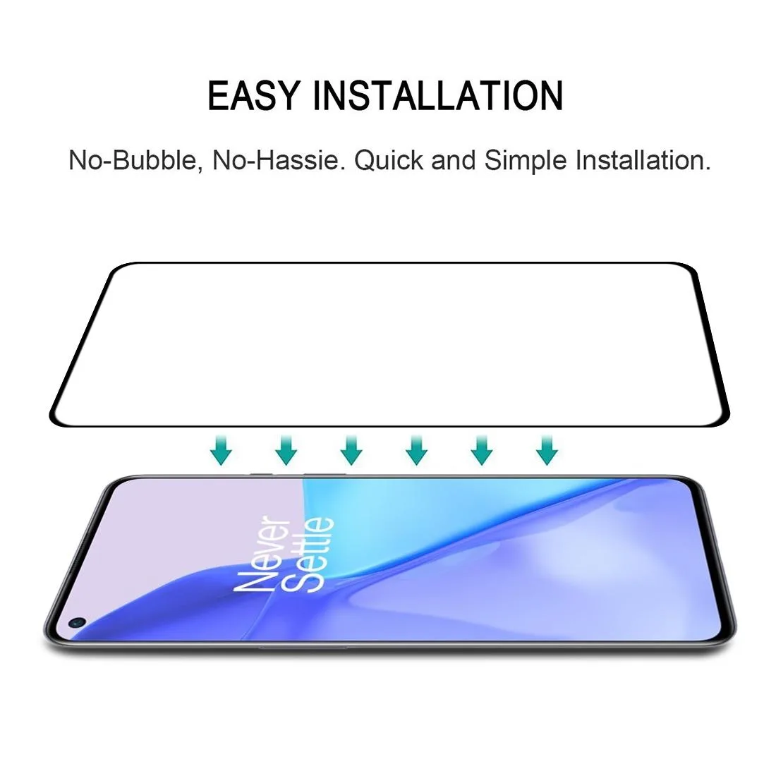 For OnePlus 9 / 9R Full Glue Full Cover Screen Protector Tempered Glass Film