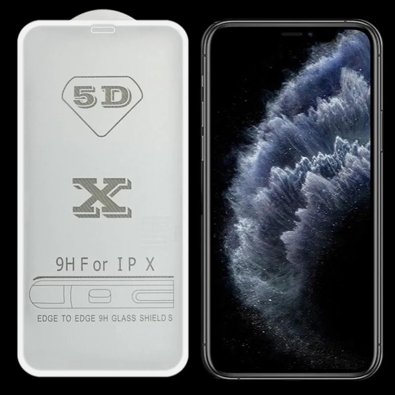 For iPhone 11 Pro / XS / X 9H 5D Full Glue Full Screen Tempered Glass Film