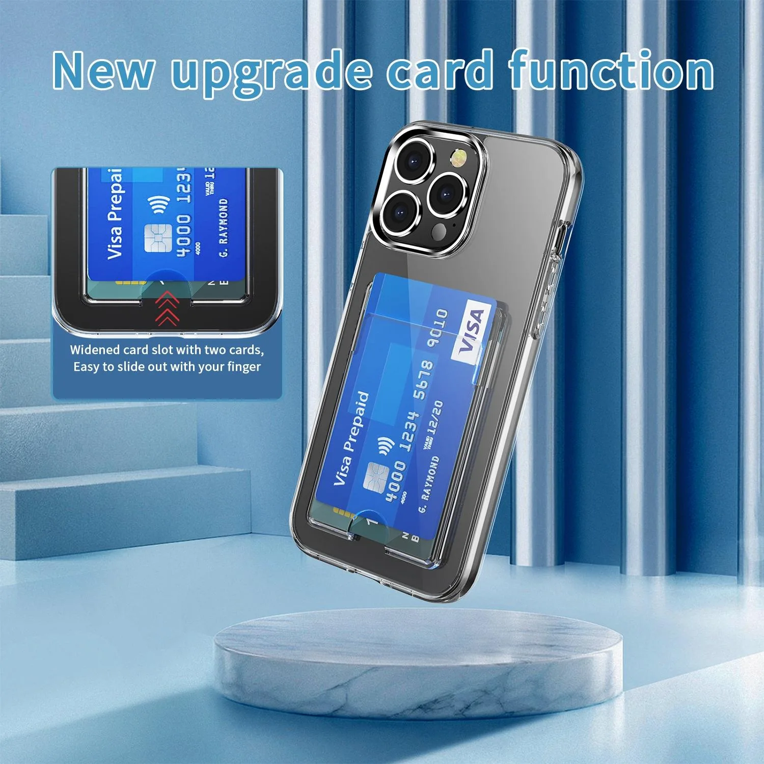 Crystal Clear Wallet Air Bag Phone Case(Transparent)