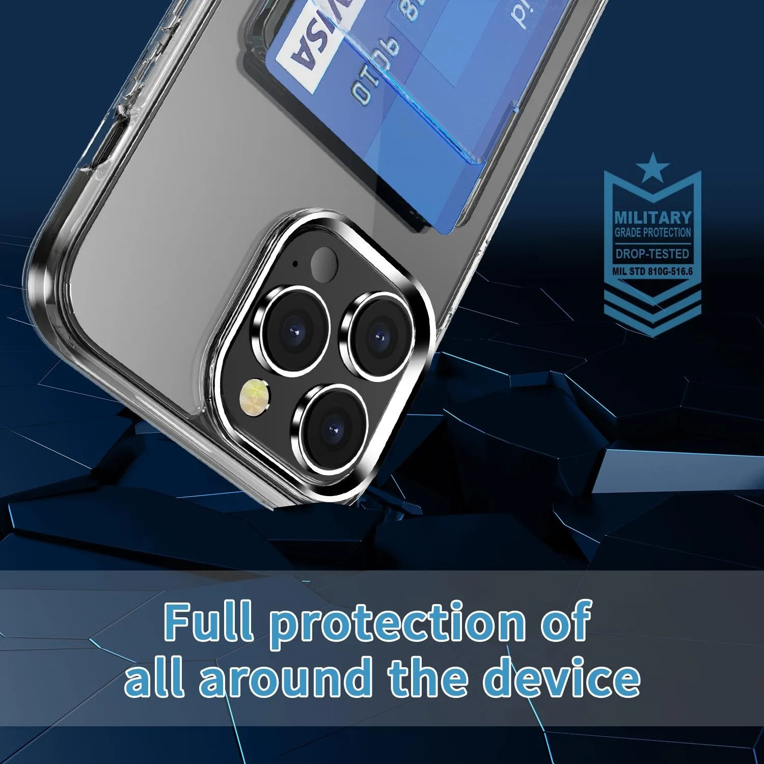Crystal Clear Wallet Air Bag Phone Case(Transparent)