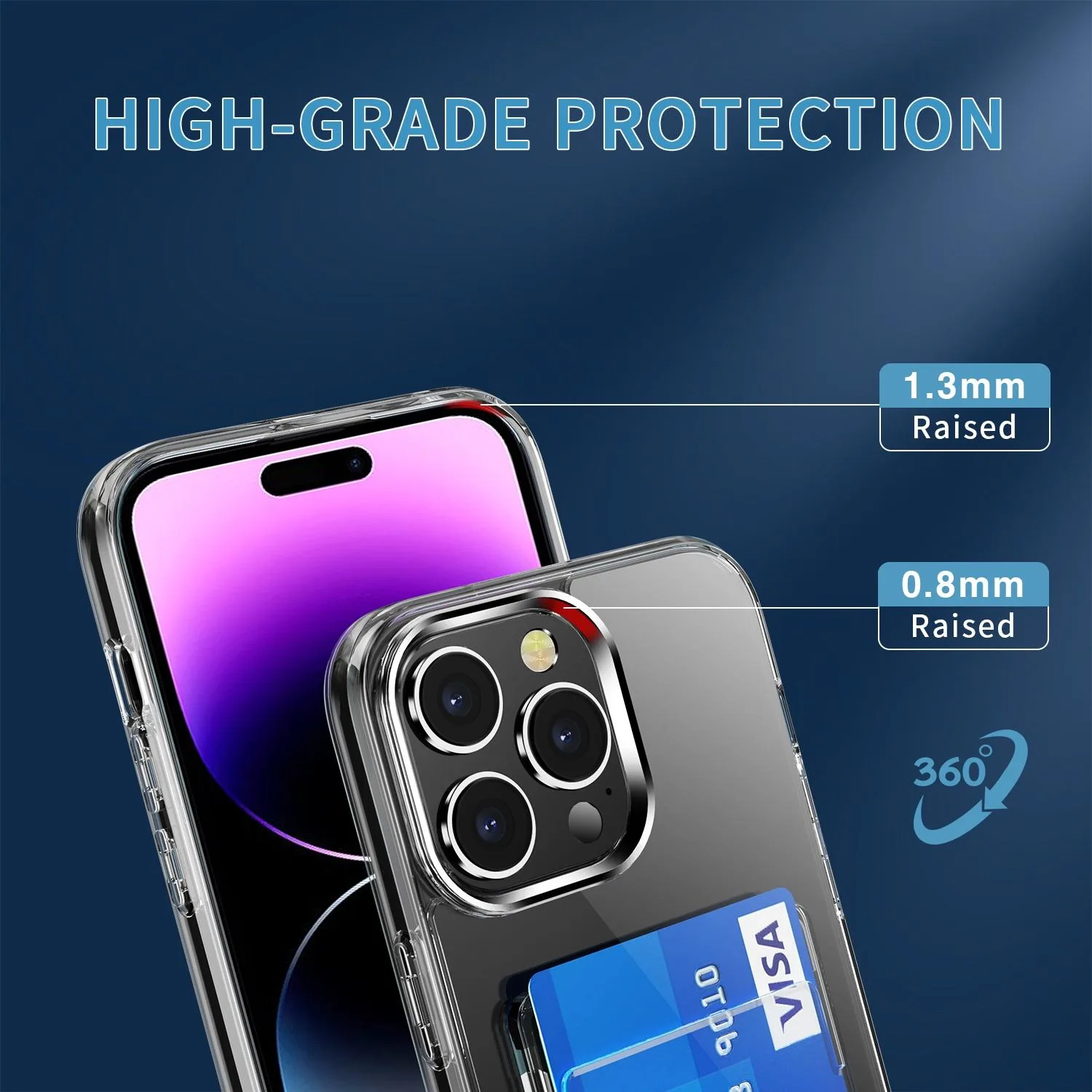 Crystal Clear Wallet Air Bag Phone Case(Transparent)
