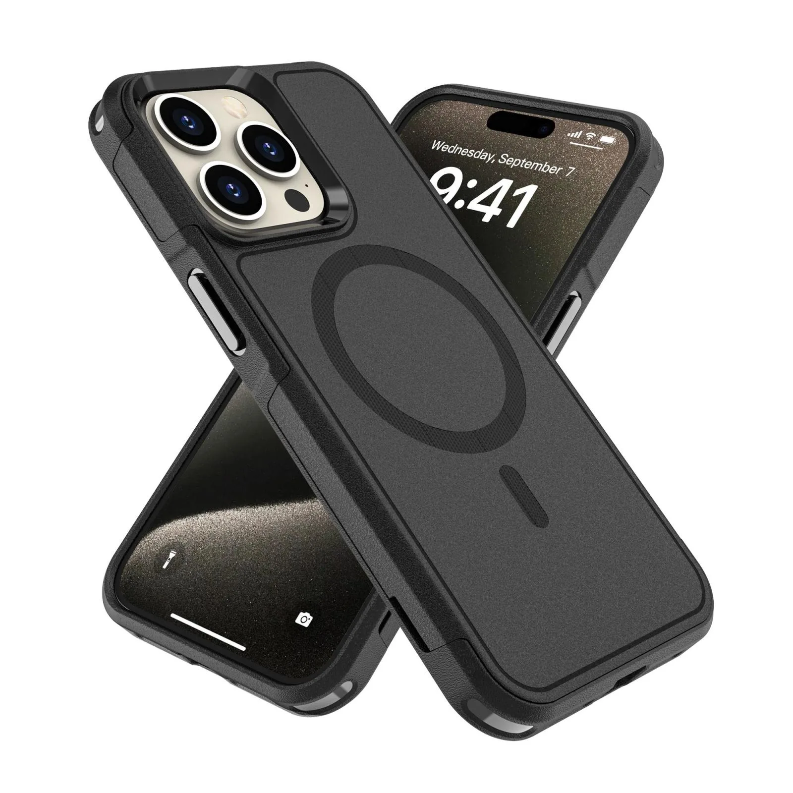 RedPepper Armor Magsafe PC Hybrid TPU Phone Case(Black)