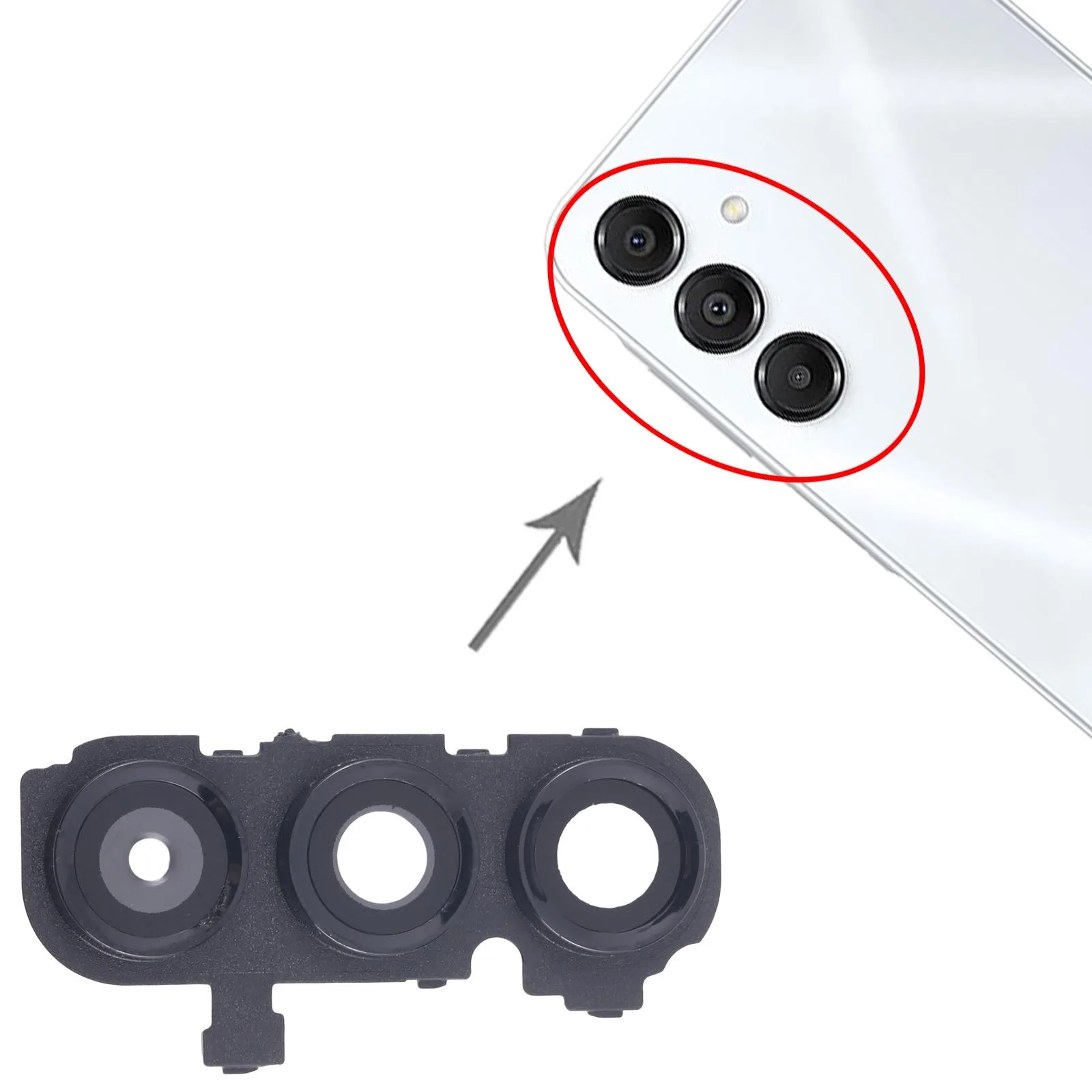 10pcs Rear Camera Lens Cover(Black)