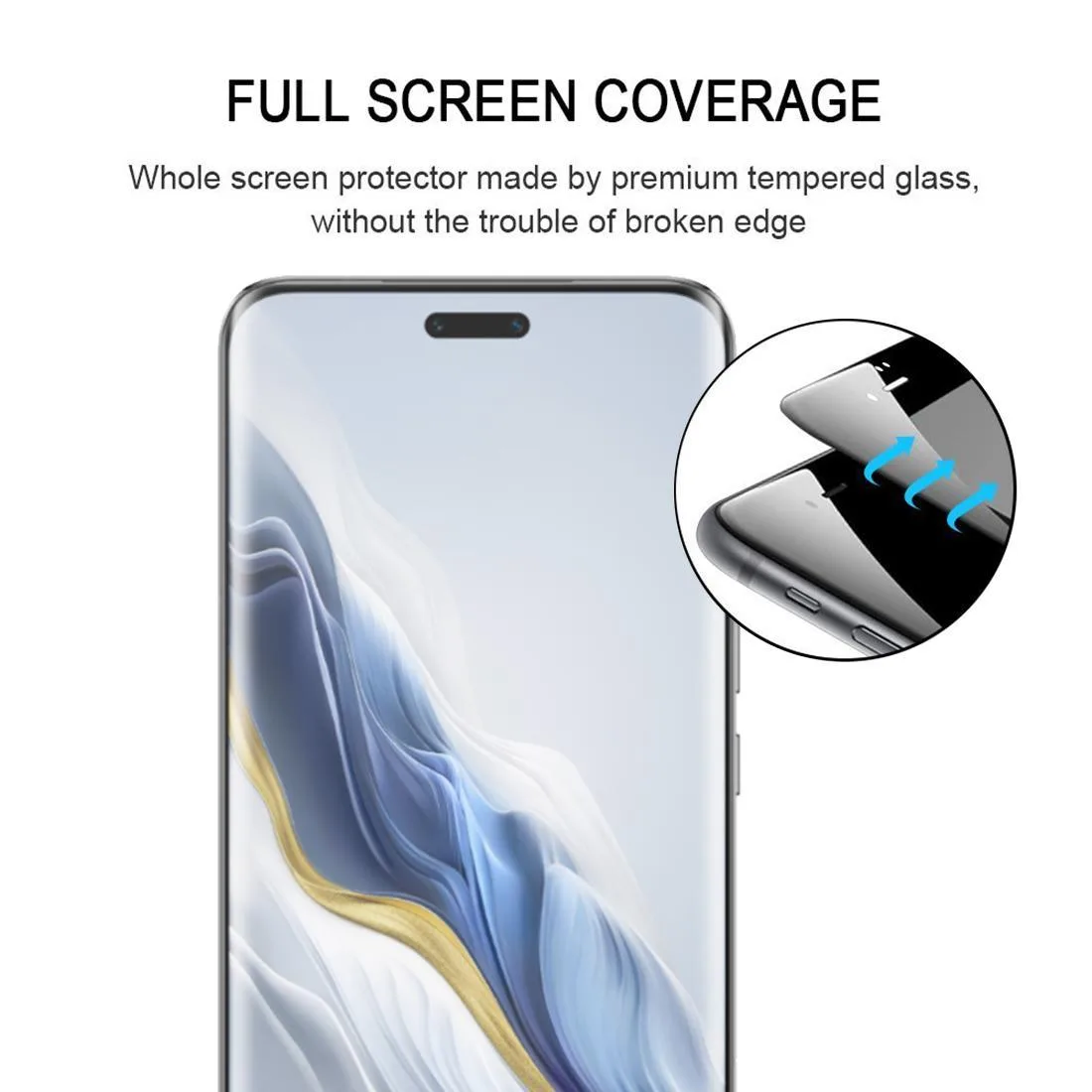 Full Glue 9H HD 3D Curved Edge Tempered Glass Film(Black)