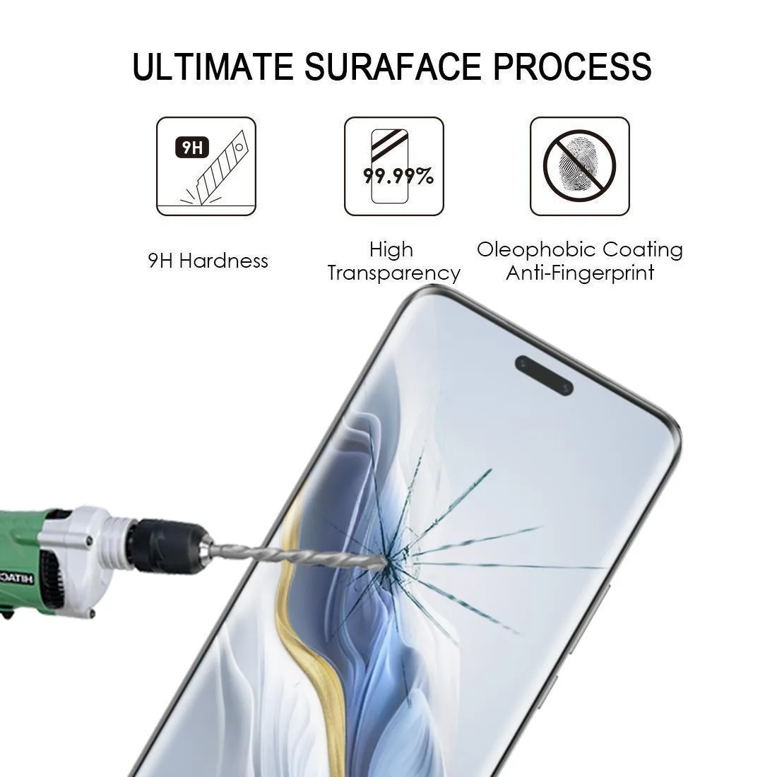 Full Glue 9H HD 3D Curved Edge Tempered Glass Film(Black)