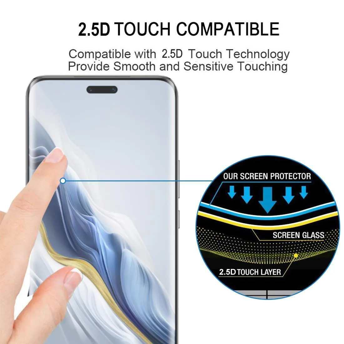 Full Glue 9H HD 3D Curved Edge Tempered Glass Film(Black)