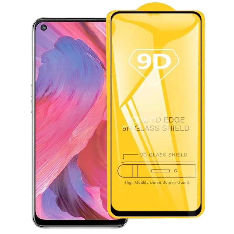 For OPPO A74 5G 9D Full Glue Full Screen Tempered Glass Film