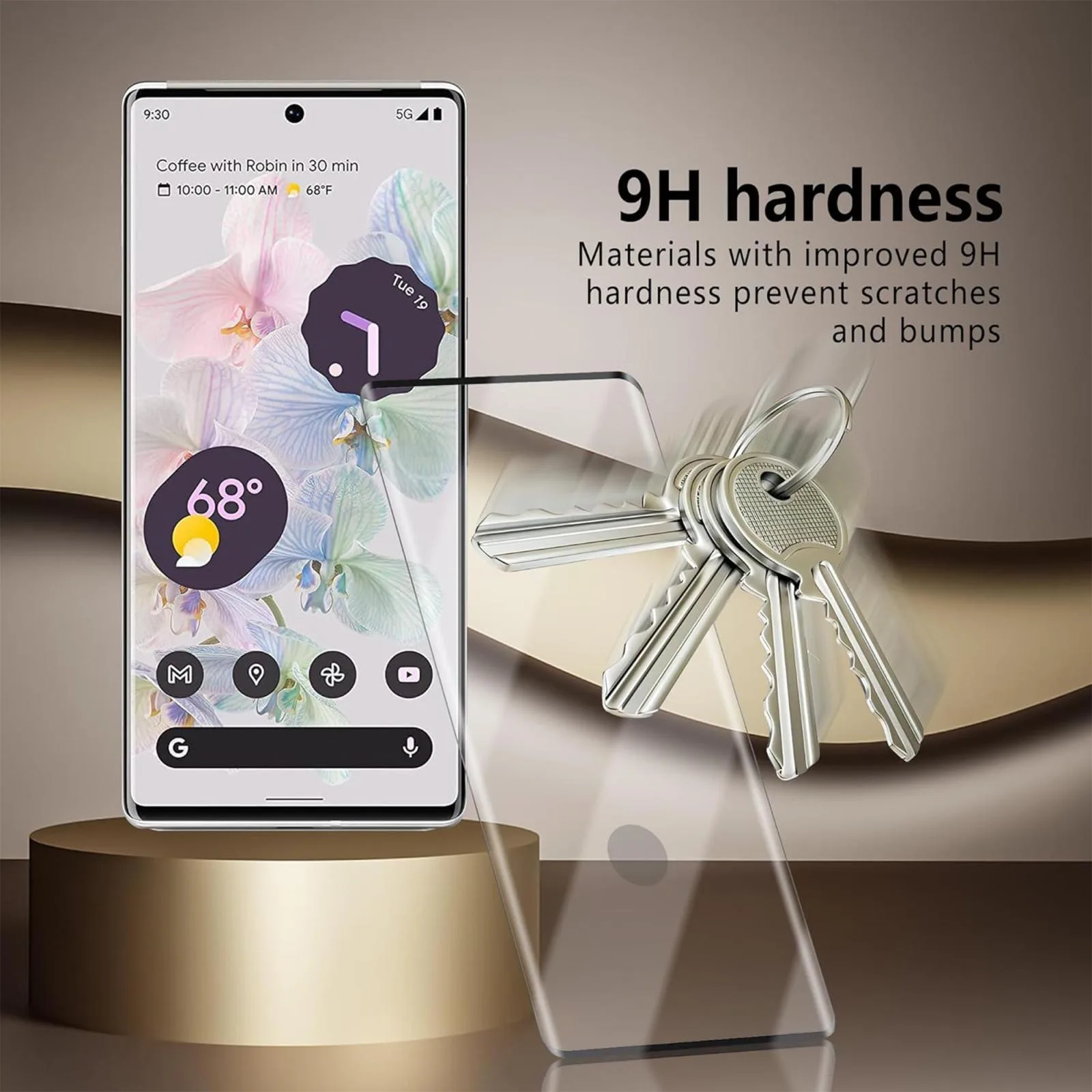 Kalebol Curved High-Aluminum Screen-Printed Full-Coverage Anti-Fingerprint Black-Bordered HD Tempered Glass Film