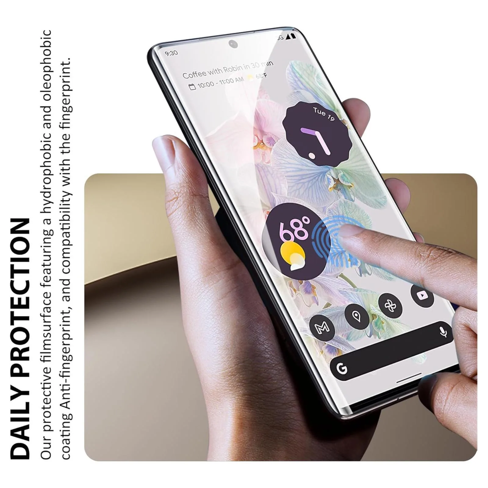 Kalebol Curved High-Aluminum Screen-Printed Full-Coverage Anti-Fingerprint Black-Bordered HD Tempered Glass Film