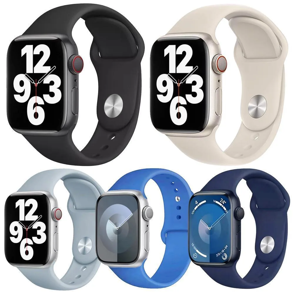 5 Pack xDfind Solid Color Silicone Sports Watch Band