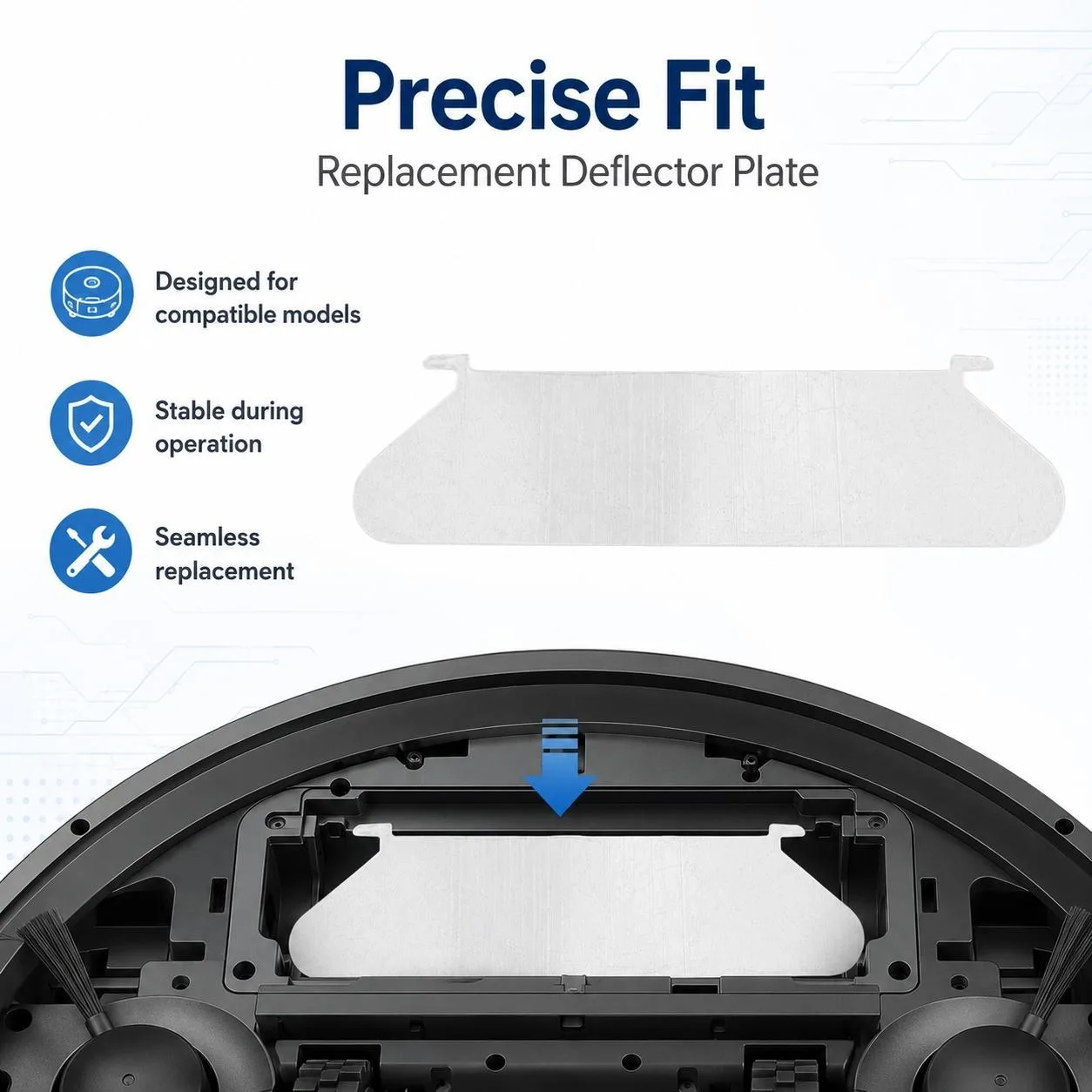 Robot Vacuum Cleaner Replacement Accessories for Xiaomi Mijia Robot Vacuum Mop Pro, Specification:Deflector Plate