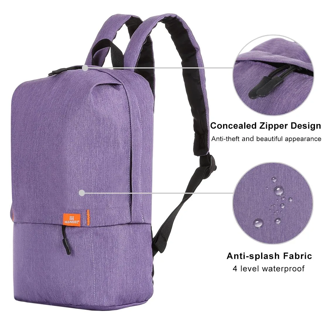 HAWEEL 10L Backpack Colorful Unisex Leisure Sports Chest Pack Travel Bags, Support Anti-theft / Waterproof Function(Purple)
