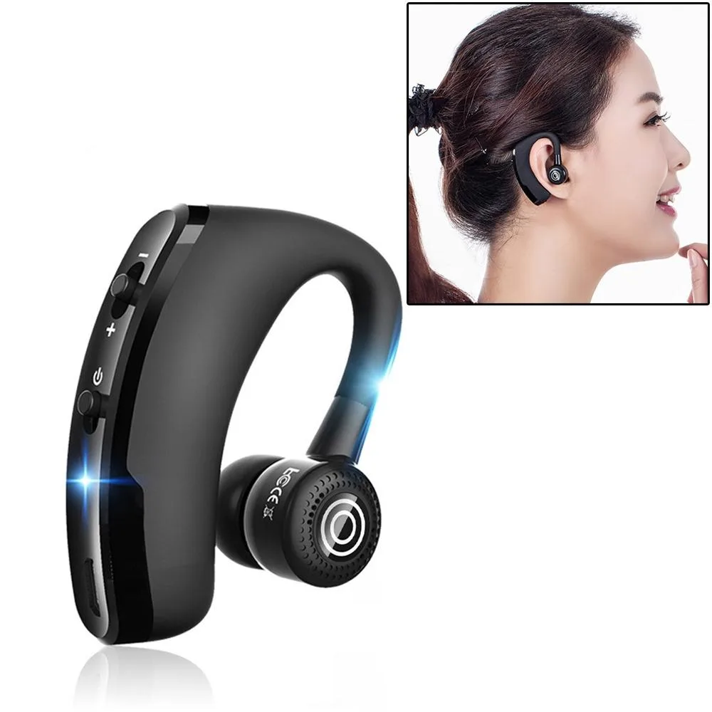 Business Handsfree Wireless Bluetooth Headset CSR 4.1 with Mic for Driver Sport (Black)