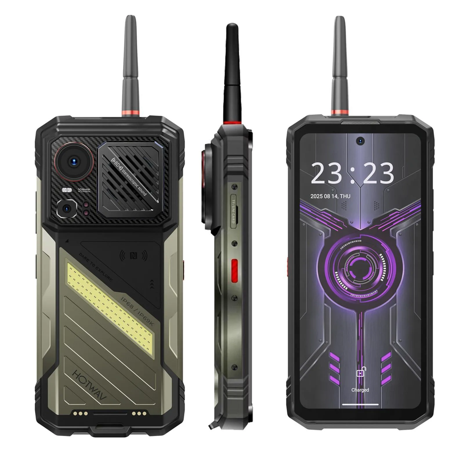 [HK Warehouse] HOTWAV Hyper 8 Ultra Walkie-talkie Rugged Phone, 12GB+512GB, 6.8 inch Android 15 MediaTek MT8791 Dimensity 7050 Octa Core, Network: 5G, OTG, NFC (Black)