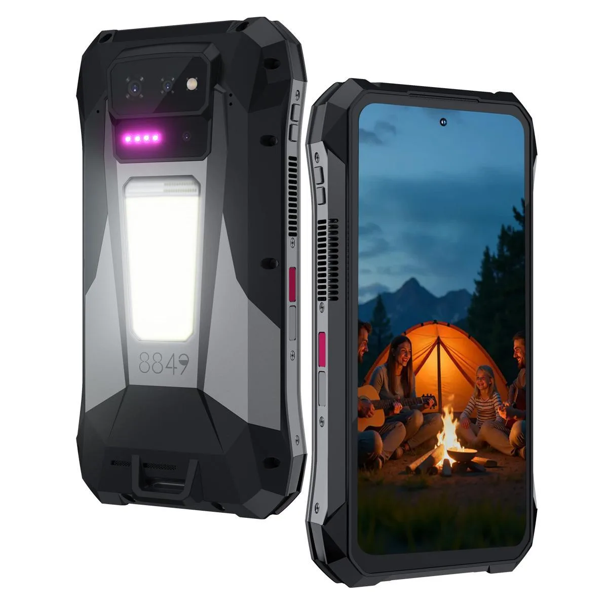 [HK Warehouse] Unihertz 8849 Tank X Projector Rugged Phone, 16GB+512GB, Side Fingerprint, Night Vision, 6.78 inch Android 15 MediaTek Dimensity 8200 Octa Core, Network: 5G, NFC (Black)