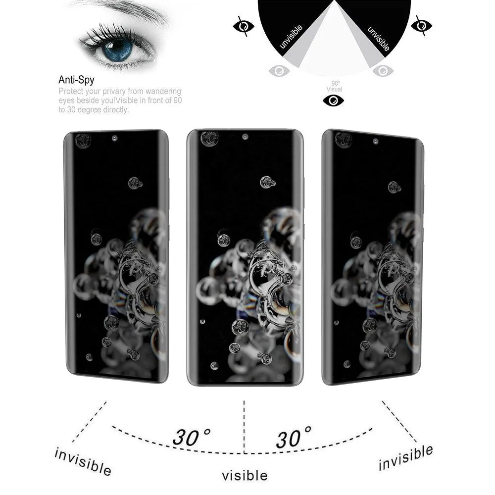 For Samsung Galaxy S20 Ultra 0.3mm 9H Surface Hardness 3D Curved Surface Privacy Glass Film