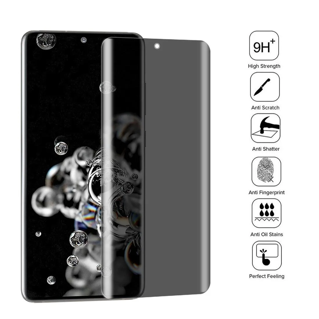 For Samsung Galaxy S20 Ultra 0.3mm 9H Surface Hardness 3D Curved Surface Privacy Glass Film