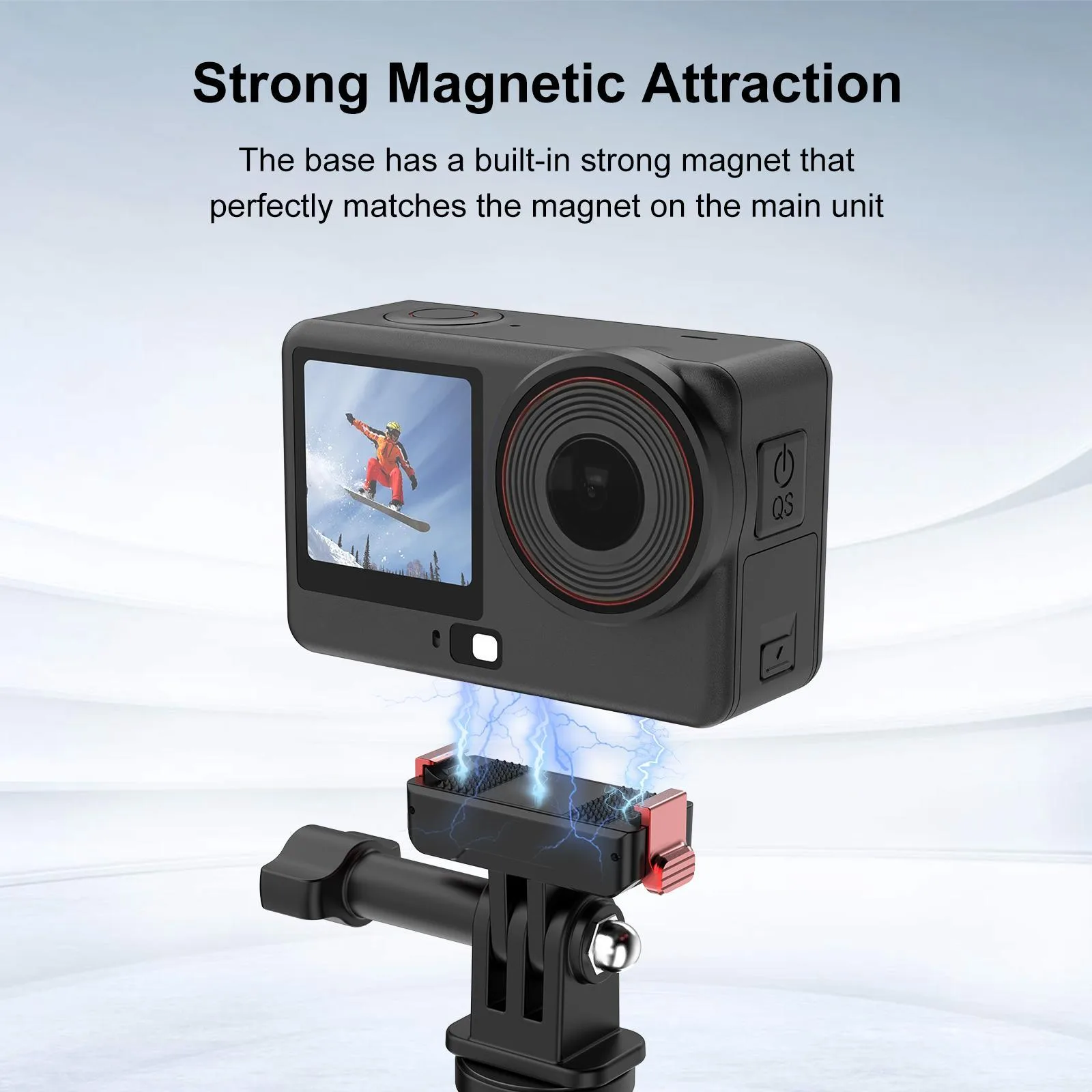 For DJI Osmo Action 6 / Nano / 360 II PULUZ Two Claw Plastic Magnetic Quick Release Base Mount (Black)