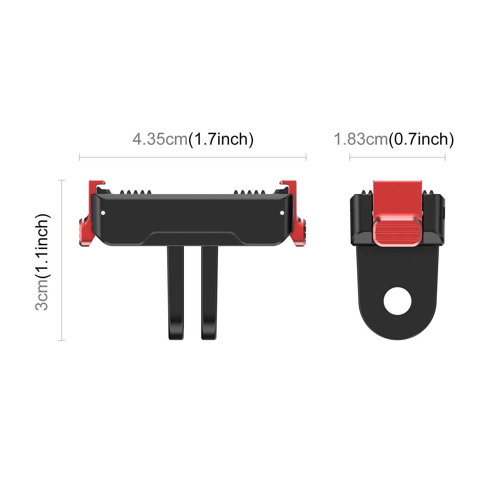 For DJI Osmo Action 6 / Nano / 360 II PULUZ Two Claw Plastic Magnetic Quick Release Base Mount (Black)